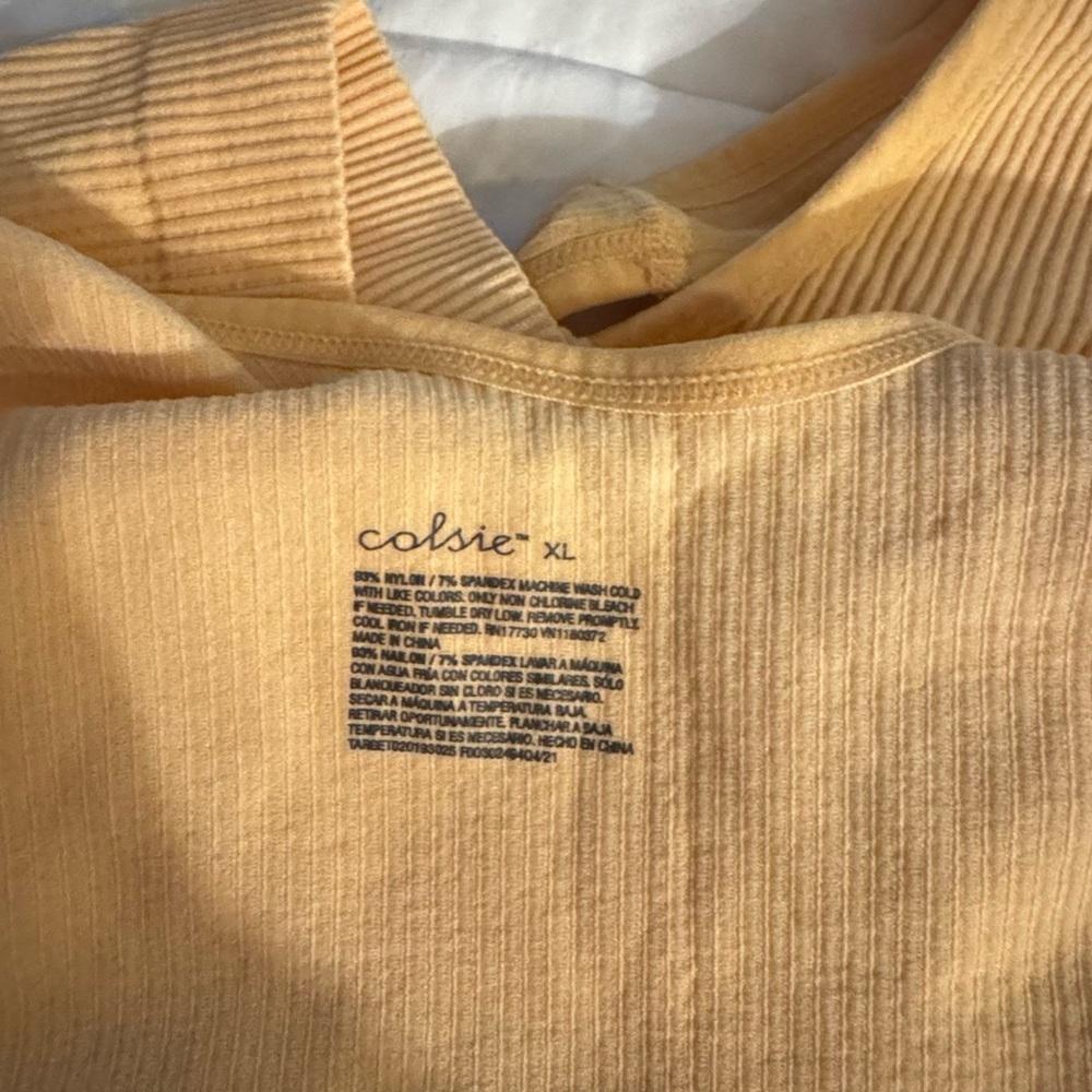 Colsie Women's  Yellow and Red Ribbed Crop Tops - Picture 5 of 8